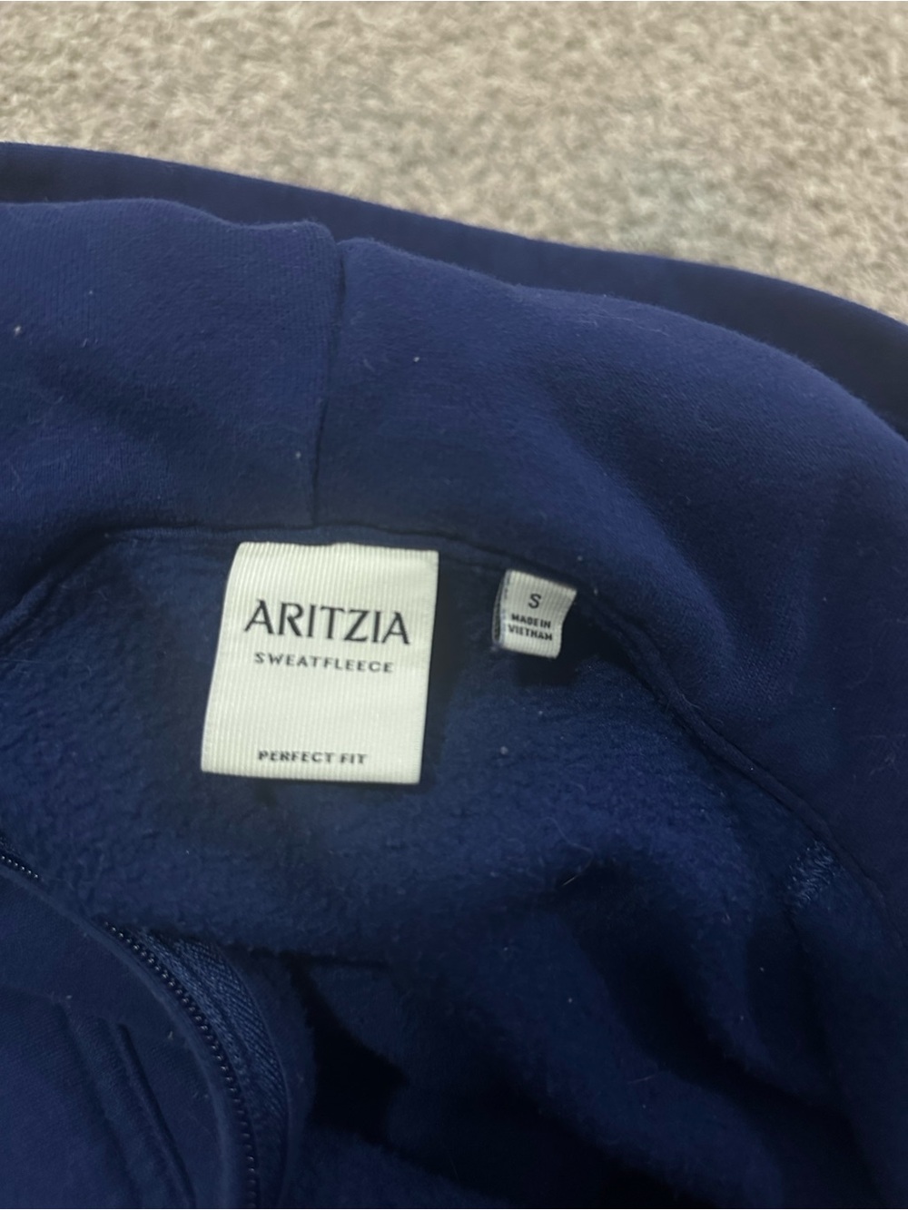 Aritzia Navy Blue Mega Zip-Up Hoodie and Cargo Sweatpants Set - Picture 5 of 6